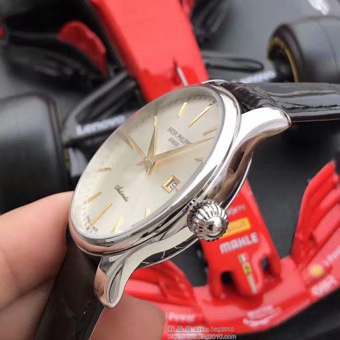 百達翡麗PATEK PHILPPE F2精品推薦 經典系列 進口機械機芯 藍寶石玻璃 小牛皮錶帶 深度防水 經典百搭 男士腕表  wssb3934